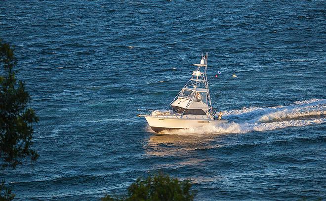 One of the fleet almost home – seen here abeam the inner lighthouse. - 2016 NSWGFA Interclub Championship ©  John Curnow
