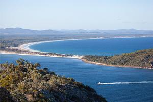 Hawks Nest beach as seen from Tomaree Head. - 2016 NSWGFA Interclub Championship photo copyright  John Curnow taken at  and featuring the  class