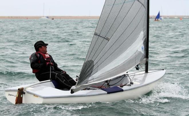 Andy Ash-Vie sailing his Finn at Keyhaven © Mark Jardine