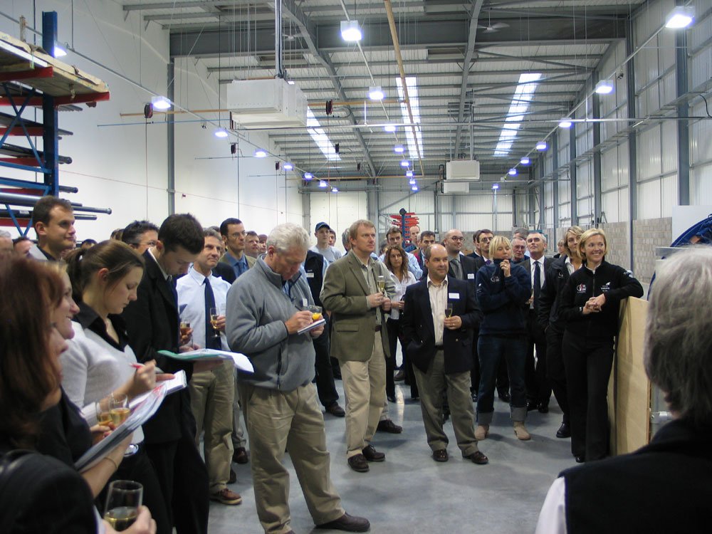 Double Olympic Medallist Shirley Robertson formally opens the new Seldén Masts Ltd. manufacturing facility photo copyright Rick Perkins taken at  and featuring the  class