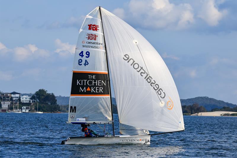 Current Overall Leader- Heidi Bates Sailing her 13ft Skiff on Zhik Combined High Schools (CHS) Sailing Championships Day 2 - photo © Red Hot Shotz Sports Photography / Chris Munro