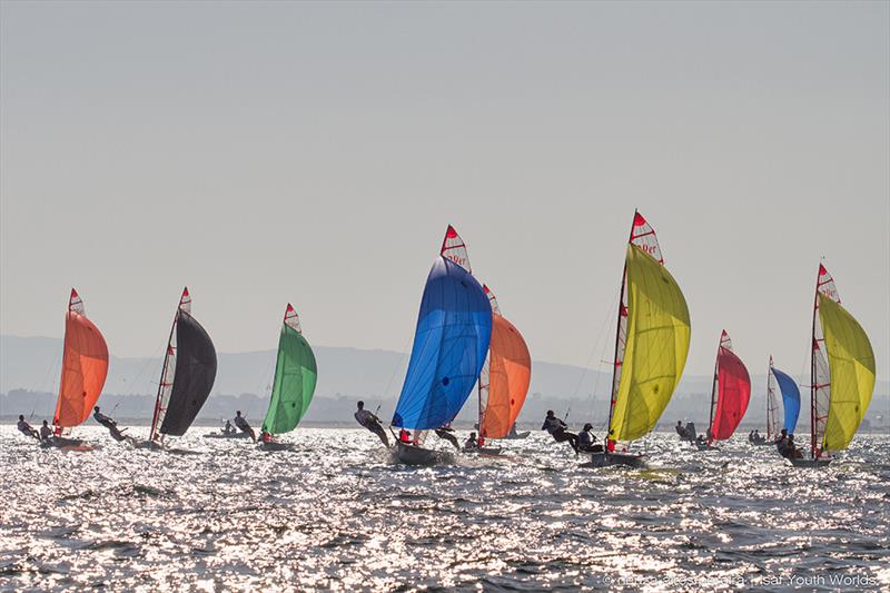 The 29er fleet during the ISAF Youth Worlds in Tavira photo copyright ISAF taken at Tavira Sailing and featuring the 29er class