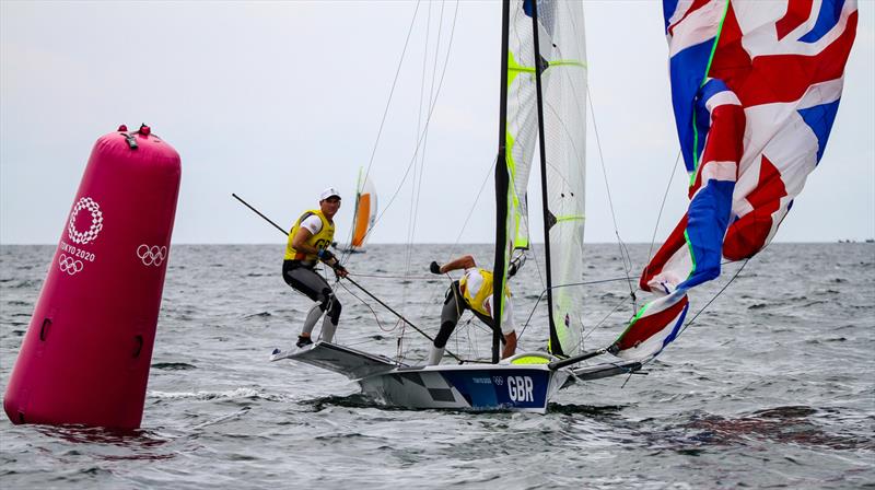 Tokyo2020 - Day 6- July, 30, 2021 - Dylan Fletcher/Stuart Bithell (GBR) 49er - Enoshima, Japan photo copyright Richard Gladwell  taken at  and featuring the 49er class