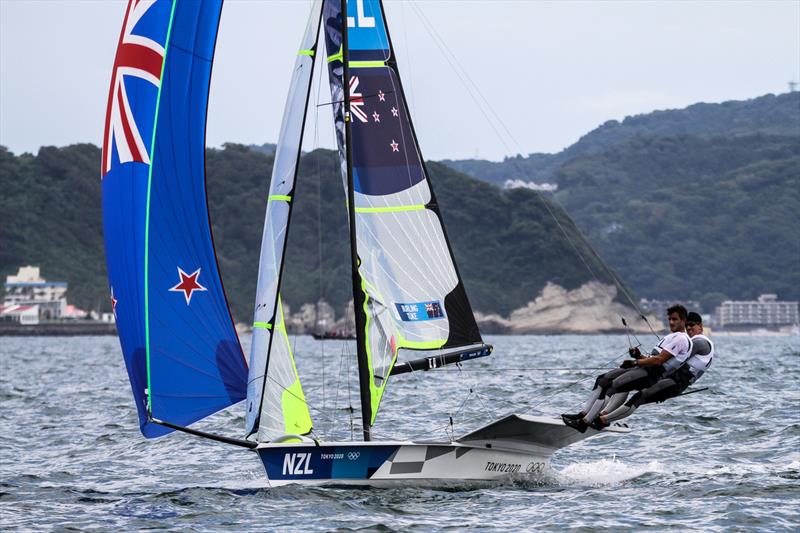 Tokyo2020 - Day 6- July, 30, - Blair Tuke and Peter Burling (49er) - Enoshima, Japan photo copyright Richard Gladwell  taken at  and featuring the 49er class