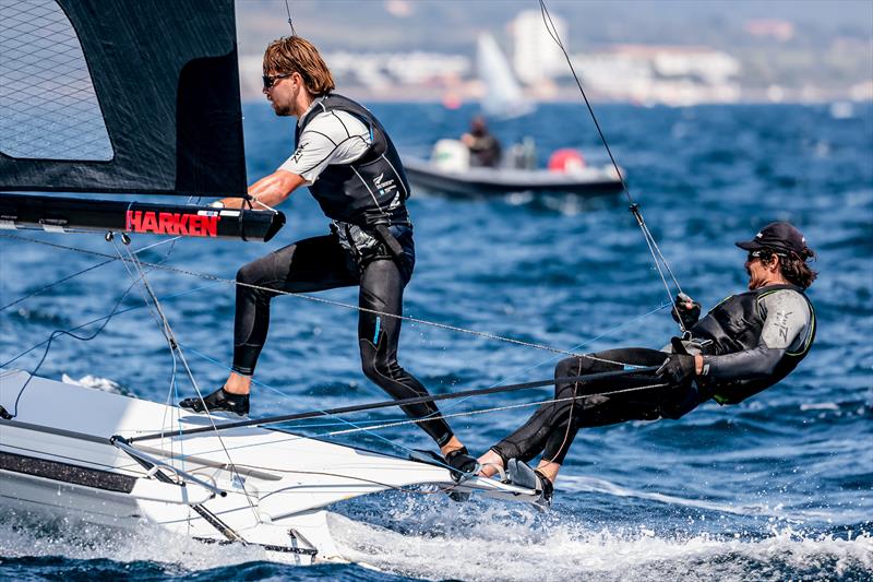 Logan Dunning-Beck & Oscar Gunn (NZL) - 49er - Day 4 - NZL Sailing Team - Semaine Olympique Française de Hyères - April 2022 photo copyright Sailing Energy/FFVoile taken at  and featuring the 49er class