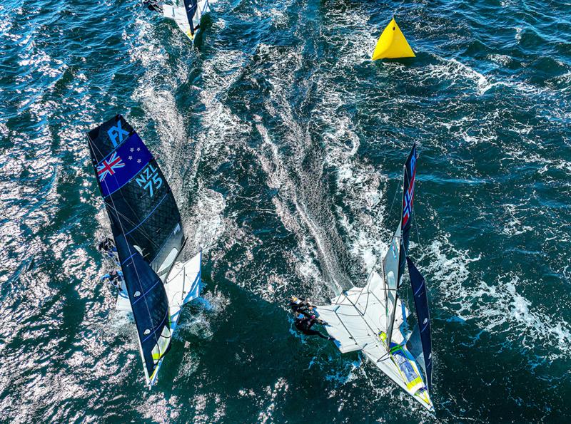 Jo Aleh & Molly Meech - 49er FX - (NZL) - World Sailing Championships - Nova Scotia - September 2022 photo copyright Sailing Energy taken at Royal Nova Scotia Yacht Squadron and featuring the 49er FX class