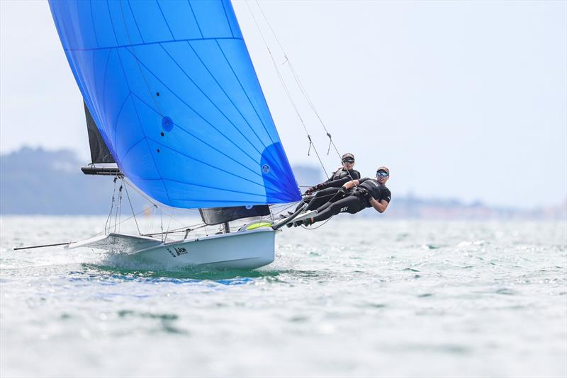 Alex Maloney and Olivia Hobbs - 49erFX - Day 3 Oceanbridge NZL Sailing Regatta - Torbay Sailing Club - February 26, 2023 - photo © Adam Mustill Photography