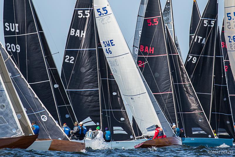 Packed start line - 5.5 Metre World Championship 2019 in Helsinki - photo © Robert Deaves