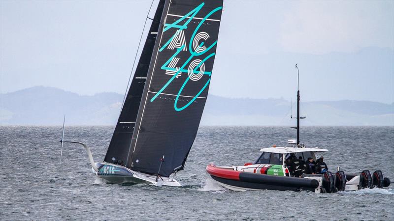 Emirates Team NZ's AC40 - First Sail - September 21, 2022 photo copyright Richard Gladwell, Sail-World.com/nz taken at Royal New Zealand Yacht Squadron and featuring the AC40 class