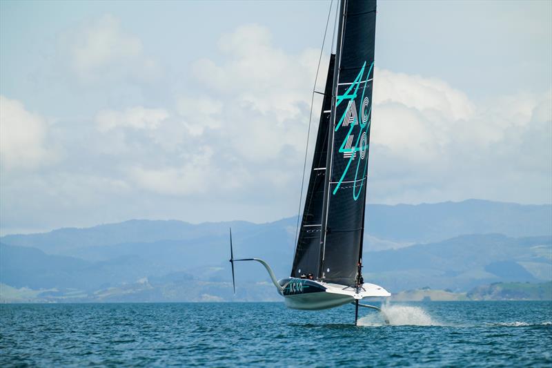 ETNZ AC 40 - America's Cup Joint Recon Emirates Team New Zealand AC40 Day 2 - September 21, 2022 photo copyright Adam Mustill / America's Cup taken at Royal New Zealand Yacht Squadron and featuring the AC40 class