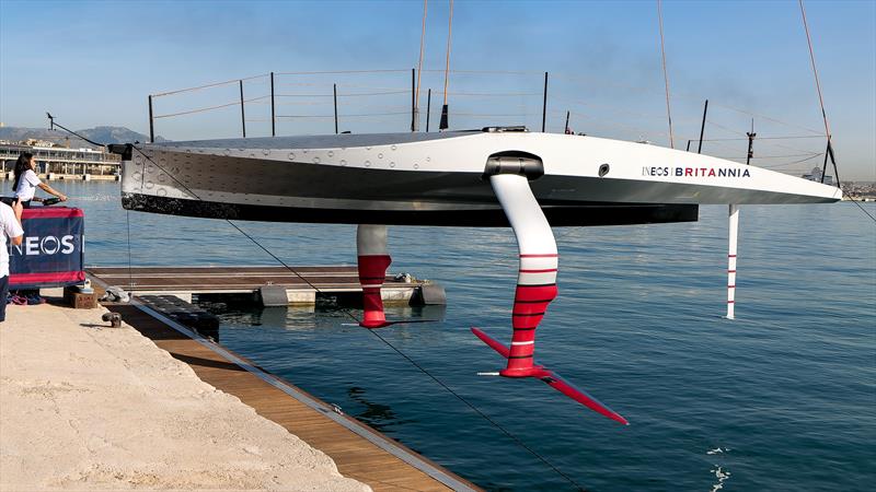 INEOS Britannia Team launch prototype yacht - T6 (LEQ12)- 27October, 2022 - Day 0 photo copyright Ugo Fonolla / America's Cup taken at Royal Yacht Squadron and featuring the AC40 class