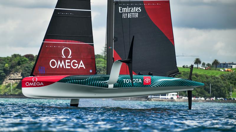 Emirates Team New Zealand -   LEQ12 - December 16, 2022 - Waitemata Harbour photo copyright Adam Mustill / America's Cup taken at Royal New Zealand Yacht Squadron and featuring the AC40 class