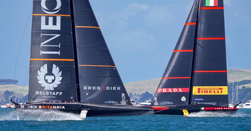 PRADA Cup Final day 1 - INEOS TEAM UK and Luna Rossa Prada Pirelli photo copyright COR36 / Studio Borlenghi taken at  and featuring the AC75 class