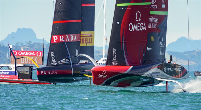 America's Cup match day 2 - Luna Rossa Prada Pirelli and Emirates Team New Zealand start - photo © ACE / Studio Borlenghi