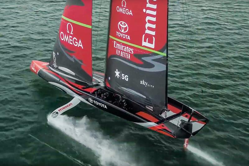 Emirates Team NZ's AC75 - December 2019 photo copyright Emirates Team New Zealand taken at Royal New Zealand Yacht Squadron and featuring the AC75 class