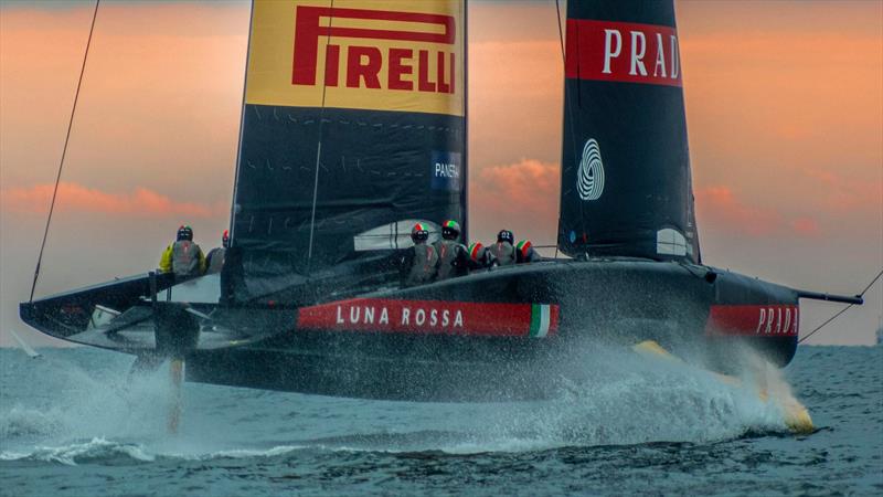 Luna Rossa out for an early morning sail - Cagliari, Sardinia - photo © Giulia Caponnetto