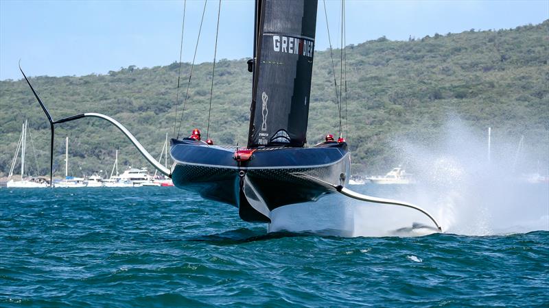 INEOS Team UK powers around the top mark - Race 2 - Prada Cup Final - Day 1 - February 13, - America's Cup 36 - photo © Richard Gladwell / Sail-World.com