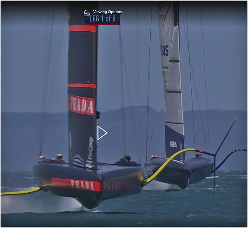 Luna Rossa Prada Pirelli leads American Magic Patriot photo copyright Photo supplied taken at Royal New Zealand Yacht Squadron and featuring the AC75 class