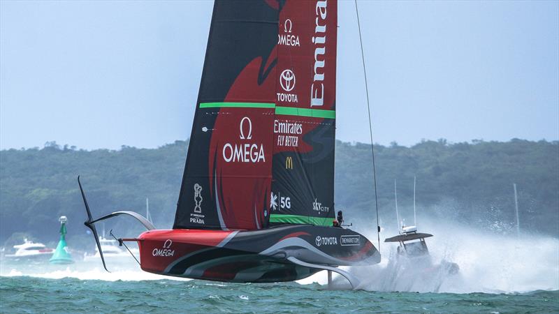 ETNZ exits gybe in training - Prada Cup Finals - Day 4 - February 21, 2021 - America's Cup 36 - Course A - photo © Richard Gladwell / Sail-World.com