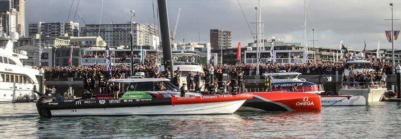 Emirates Team NZ returns to base - America's Cup - Day 7 - March 17, 2021, Course A photo copyright Richard Gladwell / Sail-World.com taken at Royal New Zealand Yacht Squadron and featuring the AC75 class