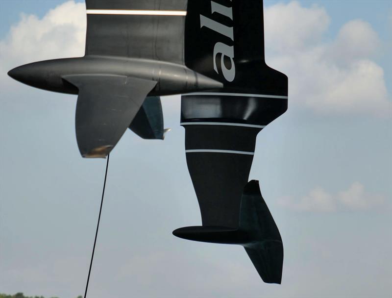 Boat Zero apparently has one wing foil ex American Magic, and the other supplied by ETNZ with the fortmer Te Aihe - Alinghi Red Bull Racing - Barcelona- August 2022 photo copyright Alinghi Red. Bull Racing taken at Société Nautique de Genève and featuring the AC75 class