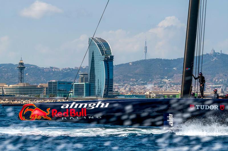 Alinghi Red Bull Racing tows out - First sailing day - August 31, 2022 - Barcelona - photo © Alinghi RBR