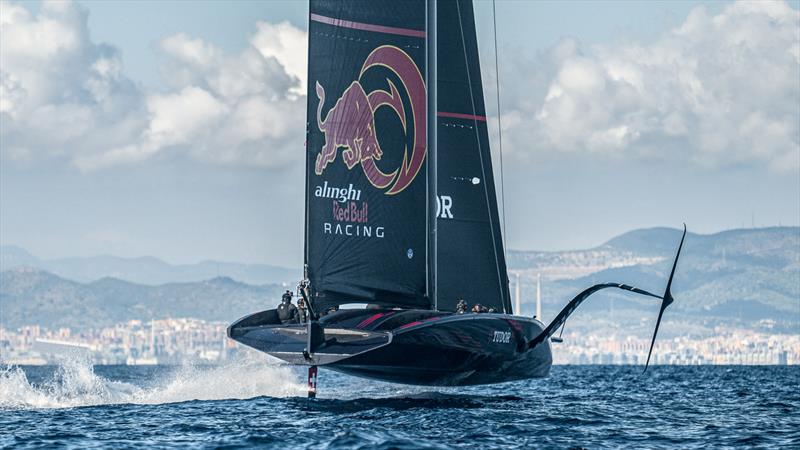 Alinghi Red Bull Racing's AC75 sailing off Barcelona October 5, 2022 - photo © Alex Carabi / America's Cup