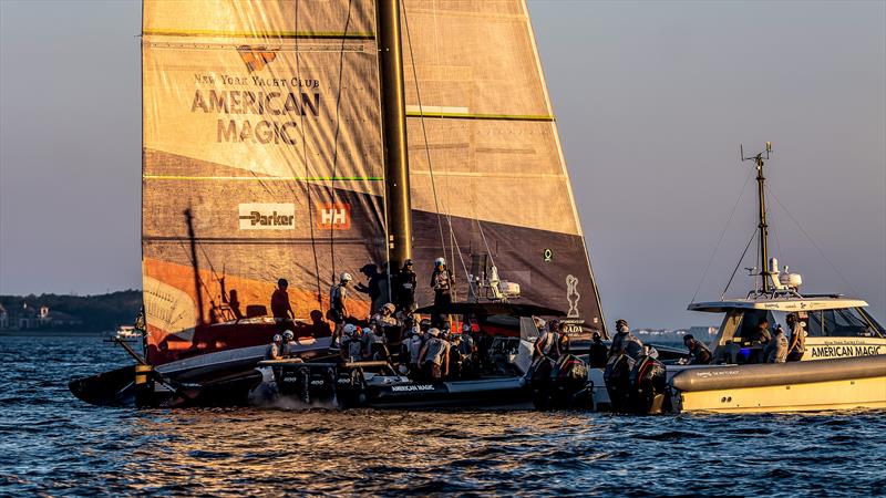 Sundown - American Magic -  Patriot - AC75 - December 8, 2022 - Pensacola, Florida photo copyright Paul Todd/America's Cup taken at New York Yacht Club and featuring the AC75 class