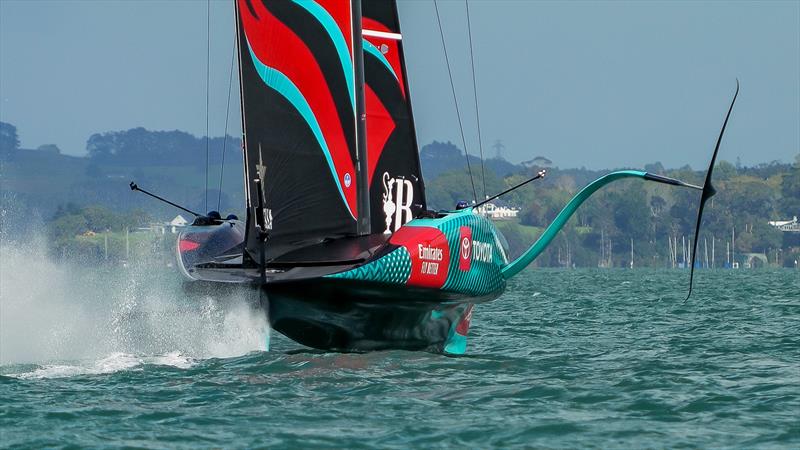 Emirates Team New Zealand- AC75 - Day 2 - April 14, 2024 - Auckland photo copyright Sam Thom/America's Cup taken at Royal New Zealand Yacht Squadron and featuring the AC75 class