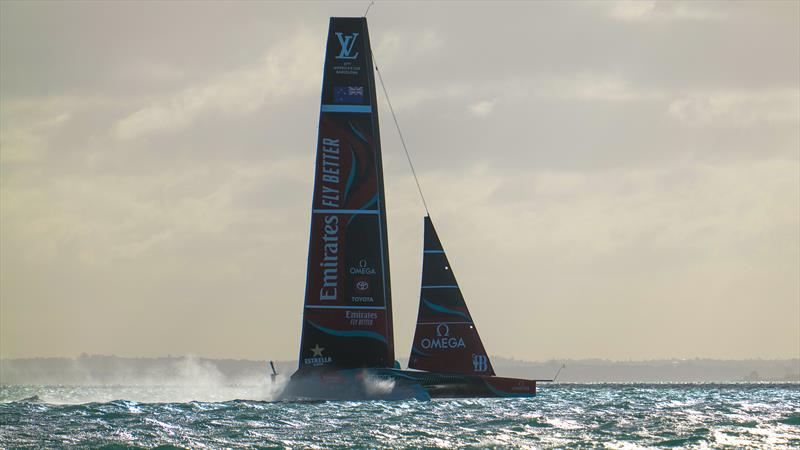 Emirates Team New Zealand- AC75 - Day 7 - April 22, 2024 - Auckland photo copyright Sam Thom/America's Cup taken at Royal New Zealand Yacht Squadron and featuring the AC75 class