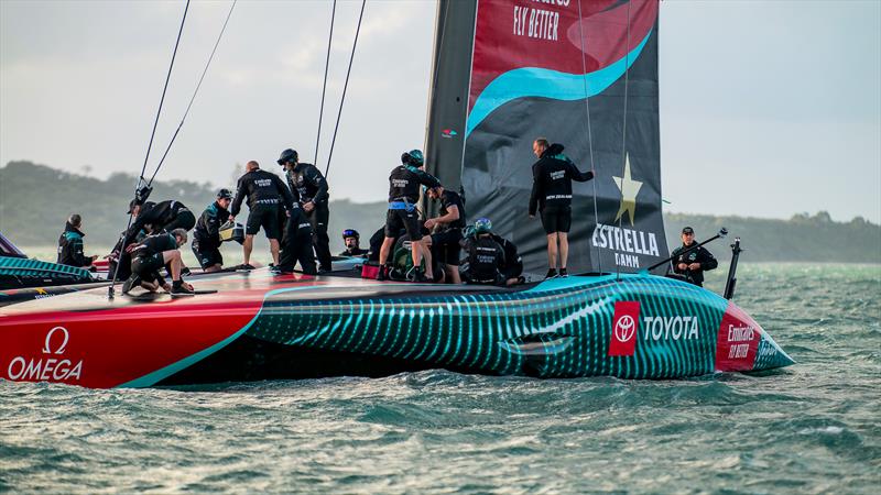 Emirates Team New Zealand- AC75 - Day 7 - April 22, 2024 - Auckland photo copyright Sam Thom/America's Cup taken at Royal New Zealand Yacht Squadron and featuring the AC75 class