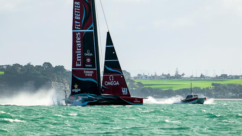 Emirates Team New Zealand- AC75 - Day 7 - April 22, 2024 - Auckland photo copyright Sam Thom/America's Cup taken at Royal New Zealand Yacht Squadron and featuring the AC75 class