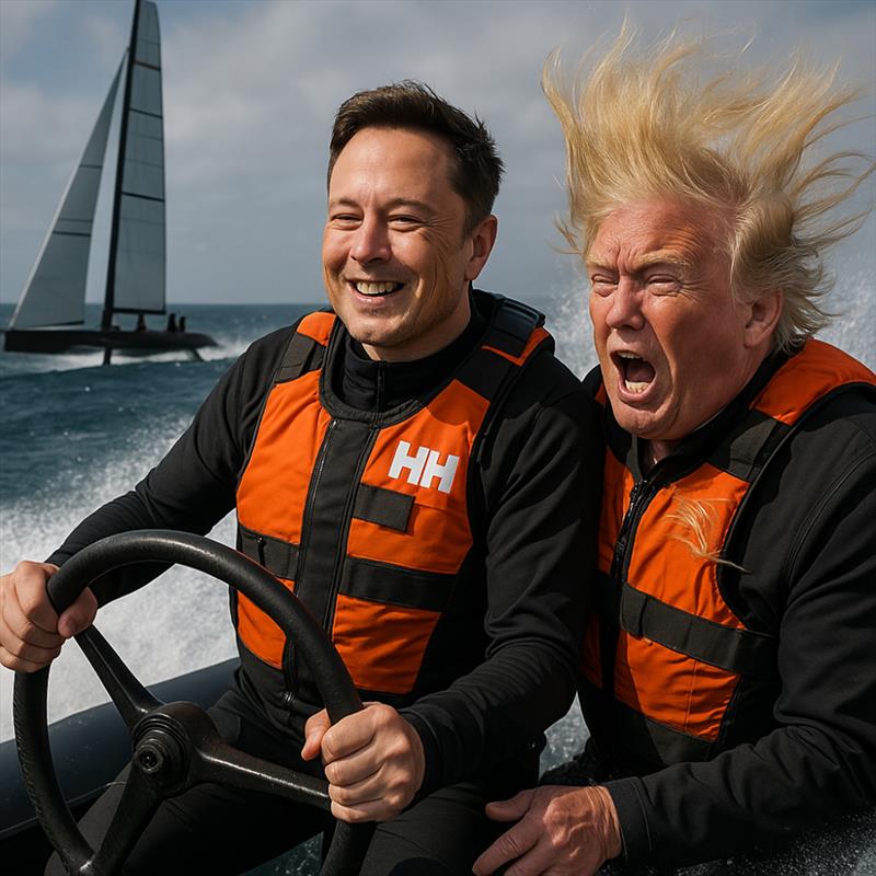 Elon Musk and Donald Trump are expected to co-helm the US Challenger in the 38th America's Cup - photo © Sail-World NZ