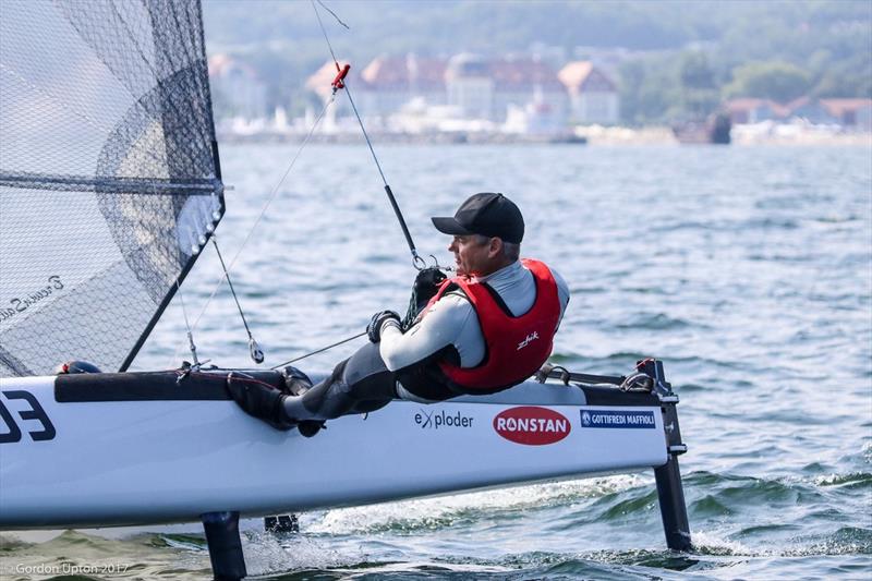 Darren Bundock in the groove ahead of the 2017 A Class Worlds - photo © Gordon Upton