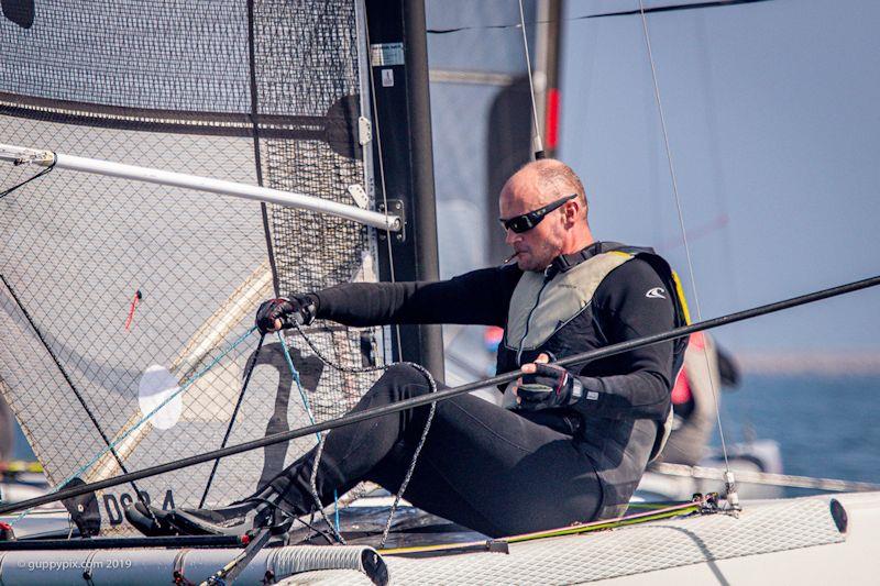 Looking ahead to the 2022 A-Class Cat European Championships - One of two Scotsmen at the Championships, GBR sailor Hugh Macgregor hopes to better his 2019 Worlds 6th place in the Classic fleet photo copyright Gordon Upton / www.guppypix.com taken at  and featuring the A Class Catamaran class