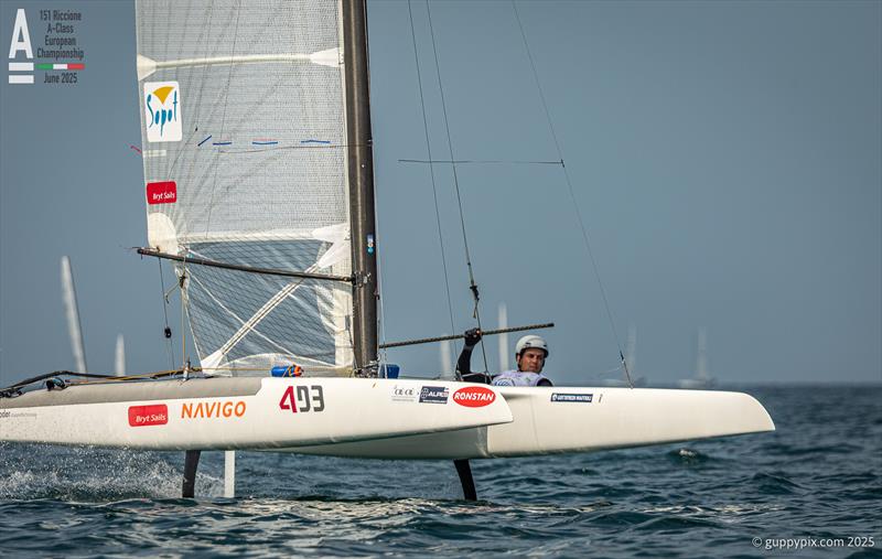 Kuba Surowiec POL 41 - A-Class Cat European Championships at Riccione - Practice Race - photo © Gordon Upton / www.guppypix.com