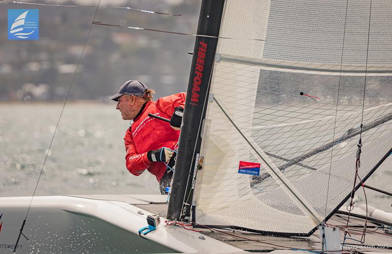 Former Olympic medallist and multipe class champion Andrew Landenberger - Day 5 Predictwind A-Class Catamaran World Championships - Milford, NZ - November 15, 2025 - photo © Gordon Upton / www.guppypix.com
