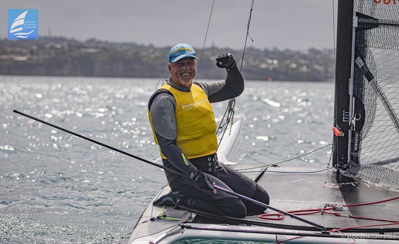 Jacek Noetzel, POL, the Classic World Champion - Day 5 Predictwind A-Class Catamaran World Championships - Milford, NZ - November 15, 2025 - photo © Gordon Upton / www.guppypix.com