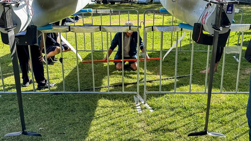 Spot Measurement Check - Day 5 - 2025 Predictwind A-Class World Championships - November 15, 2025 - Milford NZ - photo © Gordon Upton / www.guppypix.com
