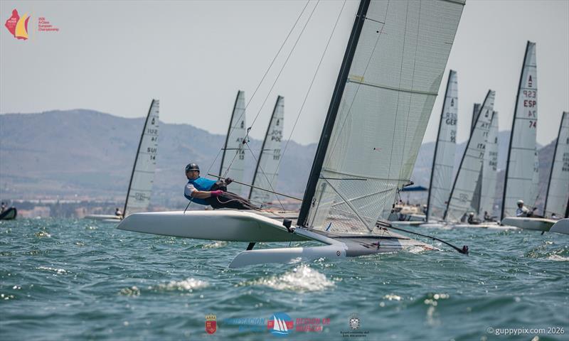A Class Catamaran Europeans Day 1 - Emmanuel Do´de FRA 2 nails the pin in the second Open race - photo © Gordon Upton / www.guppypix.com