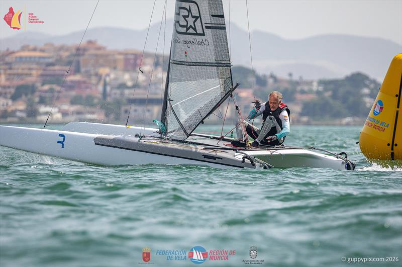 A Class Catamaran Europeans Day 2 - Reigning Euro champ and former World Classic Champ, and past Spanish Olympian Gustavo Doreste - photo © Gordon Upton / www.guppypix.com