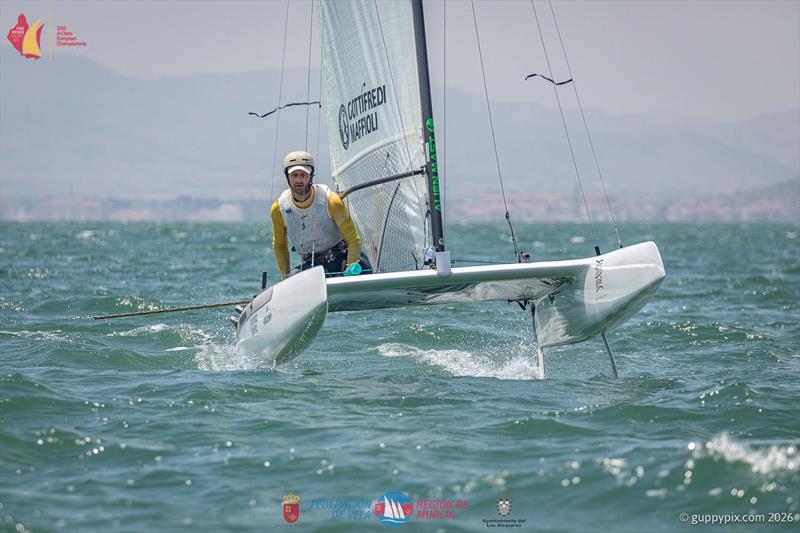 A Class Catamaran Europeans Day 4 - Lamberto Cesari, a past ITA champion - photo © Gordon Upton / www.guppypix.com