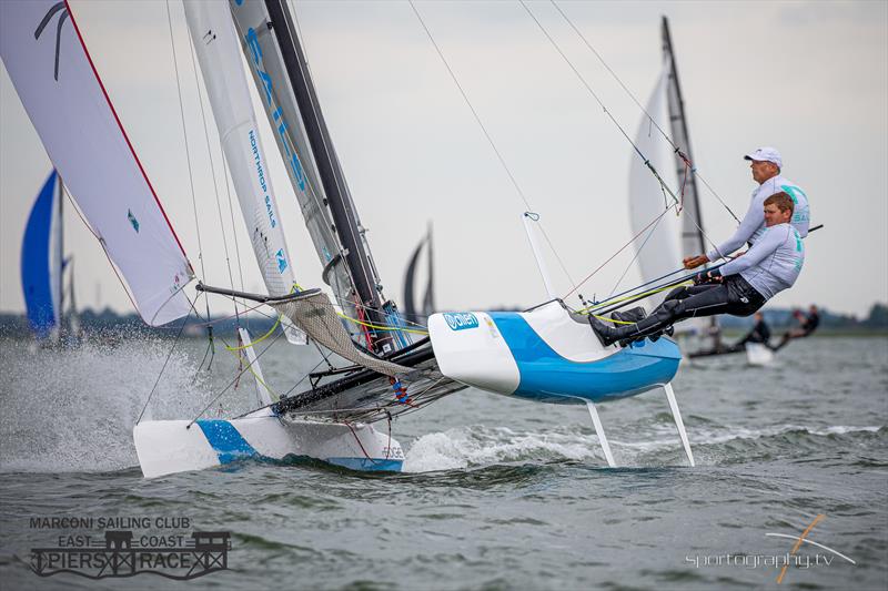 Simon Northrop & Caleb Cooper during the East Coast Piers Race photo copyright Alex Irwin / www.sportography.tv taken at Marconi Sailing Club and featuring the  class