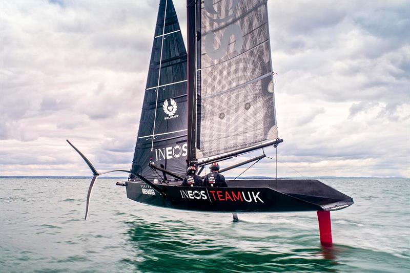 INEOS Team UK sail their surrogate Quant 28 mimicing the AC75  photo copyright INEOS Team UK taken at Royal Yacht Squadron and featuring the ACC class