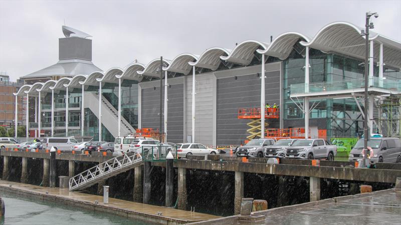 ETNZ HQ changes - showing the fitting of two large full height doors- America's Cup Bases, Auckland, March 8, 2019 - photo © Richard Gladwell