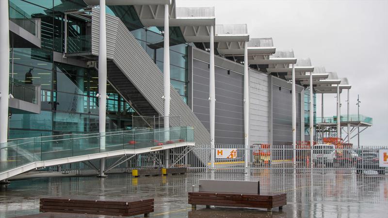 ETNZ HQ changes - showing the fitting of two large full height doors- America's Cup Bases, Auckland, March 8, 2019 photo copyright Richard Gladwell taken at  and featuring the ACC class