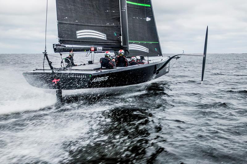 American Magic's The Mule sailing in regular low-flight mode off Newport, RI photo copyright Amory Ross taken at New York Yacht Club and featuring the ACC class