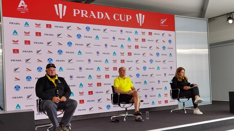 Iain Murray, Francesco Longanesi Cattani and Alessandra Pandarese - Prada Cup Media Conference - February 18, 2021 - America's Cup 36 - photo © Richard Gadwell / Sail-World.com / nz