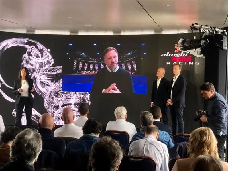 Christian Horner, Chief of Red Bull Racing F1 team beams in for the Alinghi Red Bull Racing challenge for the America's Cup - photo © Hans-Peter Steinacher