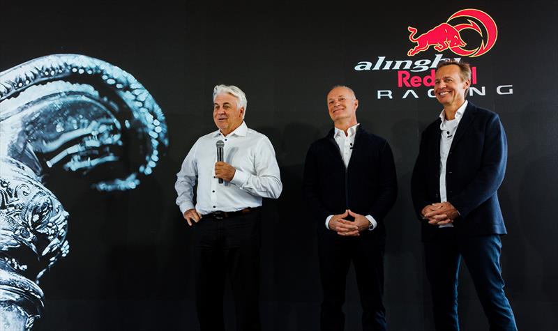 Brad Butterworth of New Zealand, Ernesto Bertarelli of Switzerland and Hans Peter Steinacher of Austria and Alinghi Red Bull Racing  - photo © Red Bull Media